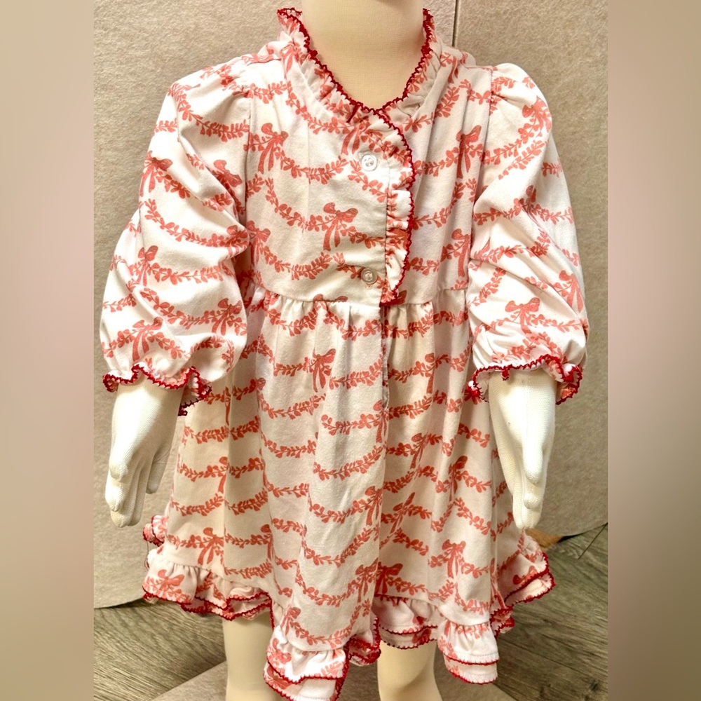 The Bubble Bee Toddler Girl’s Ribbon Bow Butterknit Play Dress/Gown 2T